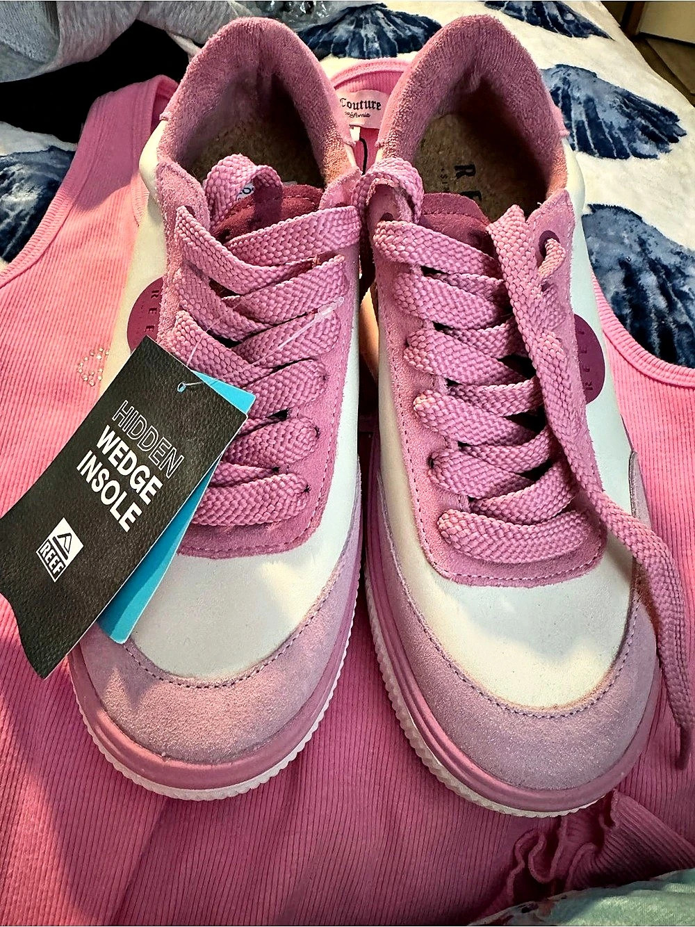 Reef Lay Day Lift Women's Pink & Cream Sneakers US 8.5 NWT